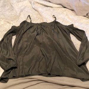 Green off the shoulder top!